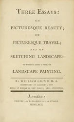 タイトルページ、3つのエッセイから：絵のような美しさ、絵のような旅行、スケッチについて... 1792